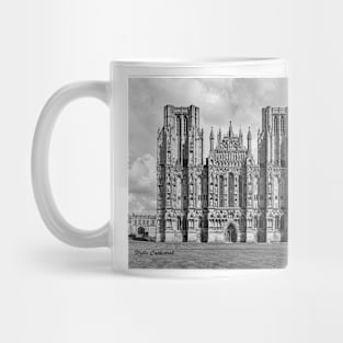 Wells Cathedral in Black and white Mug